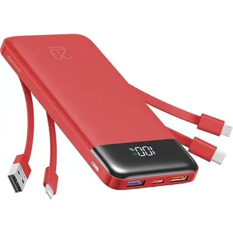 Charmast 20,000Mah Ultra-Slim Power Bank & Portable Charger – 20W Fast Charging with Built-In Cables for Smartphones, Tablets & USB-C Devices – Travel-Friendly Rechargeable Battery Pack, Black Compact Digital Gadget,Travel Essentials #Tiktokshopsummersale