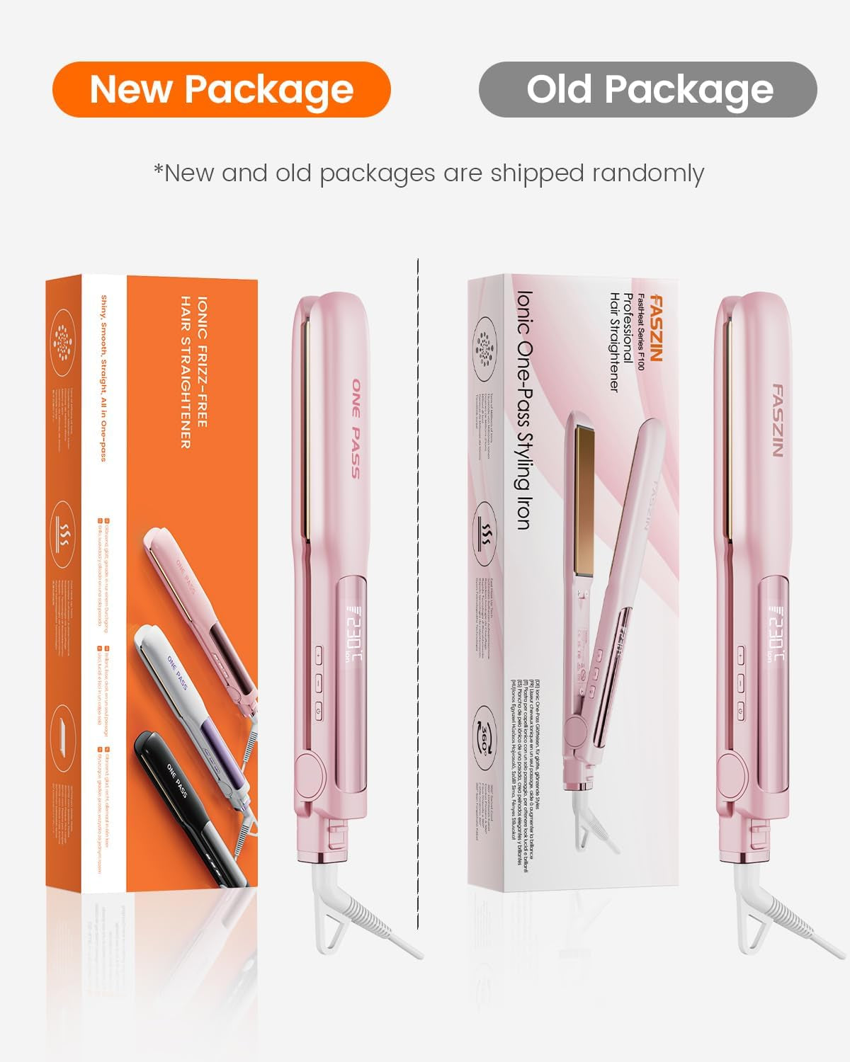 Hair Straighteners, Ionic Titanium Plate for Smooth Shiny Results, 20S Fast Heat up Flat Iron, Clear LCD Display, 2 in 1 Straightener and Curler Styling Tool for Straighten Hair | Fast Heating Titanium Flat Iron with Negative Ions, 3D Floating Plates for Smooth Styling, 11 Adjustable Temps (Pink)