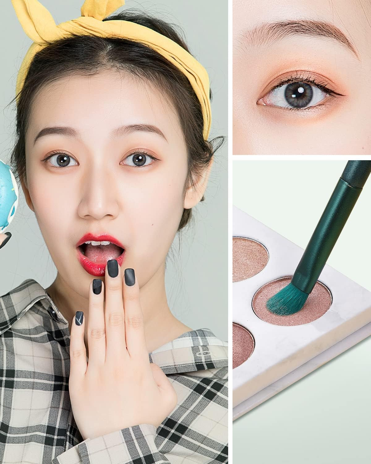 Makeup Brushes Sets,  Professional Makeup Brush Set Synthetic Cosmetics Foundation Powder Concealers Blending Eye Shadows Face Kabuki Makeup Brushes (8Pcs Green)