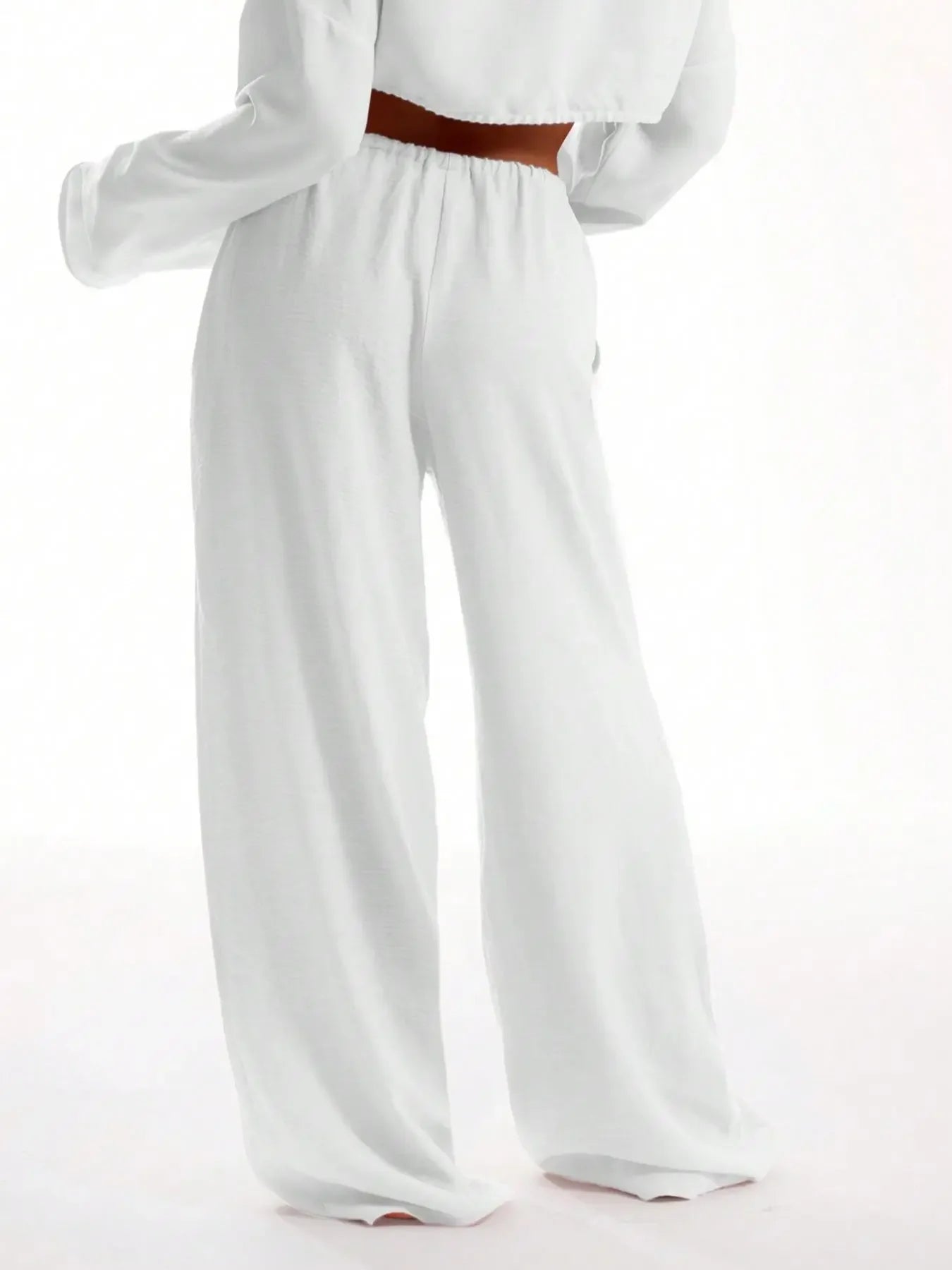 Women'S Solid Basic Pocket Pants, Casual Comfy Wide Leg Woven Trousers for Beach Vacation Holiday, Ladies Bottoms for All Seasons, Baggy Legged Pants, Fit, Womenswear