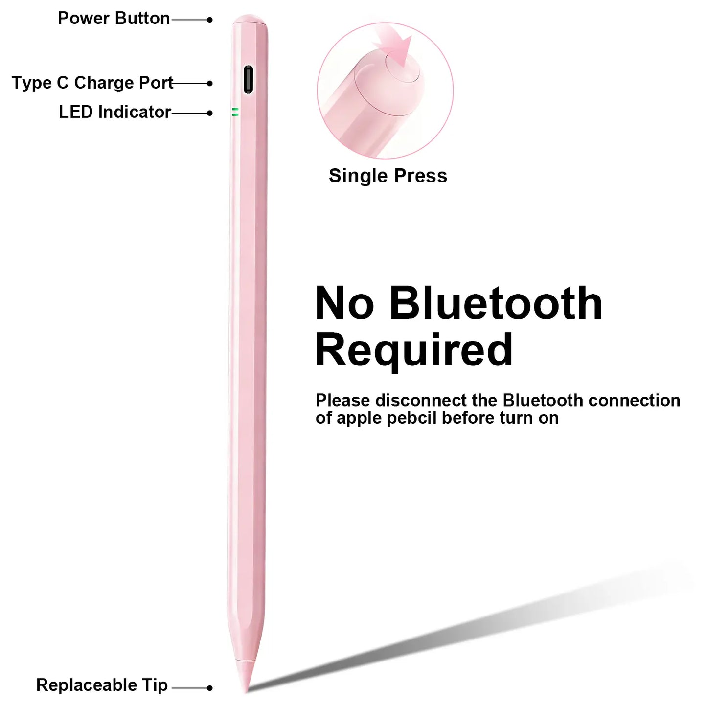 Stylus Pen for Ipad, Compatible with Apple Ipad 2018-2025,Fast Charging, Palm Rejection & Tilt Sensitivity for Drawingand Writing, Fits Ipad Pro 11"/13"/M4, Air 11"/13" M3/M2, Mini7/6/5, A16/11Th-6Th Gen Backtoschool