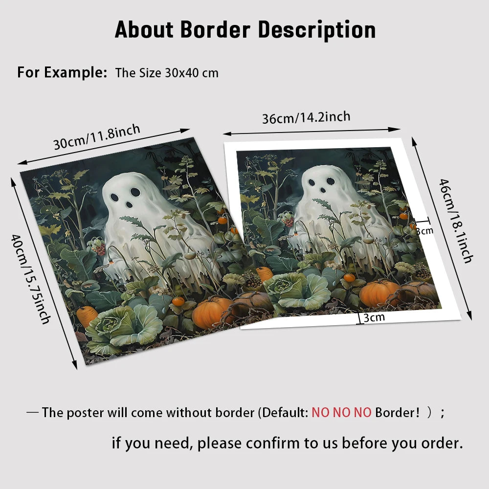 3Pcs/Sets Ghost Skeleton Posters and Prints Canvas Painting Gothic Flowers Wall Art for Home Living Room Decor Halloween Gifts