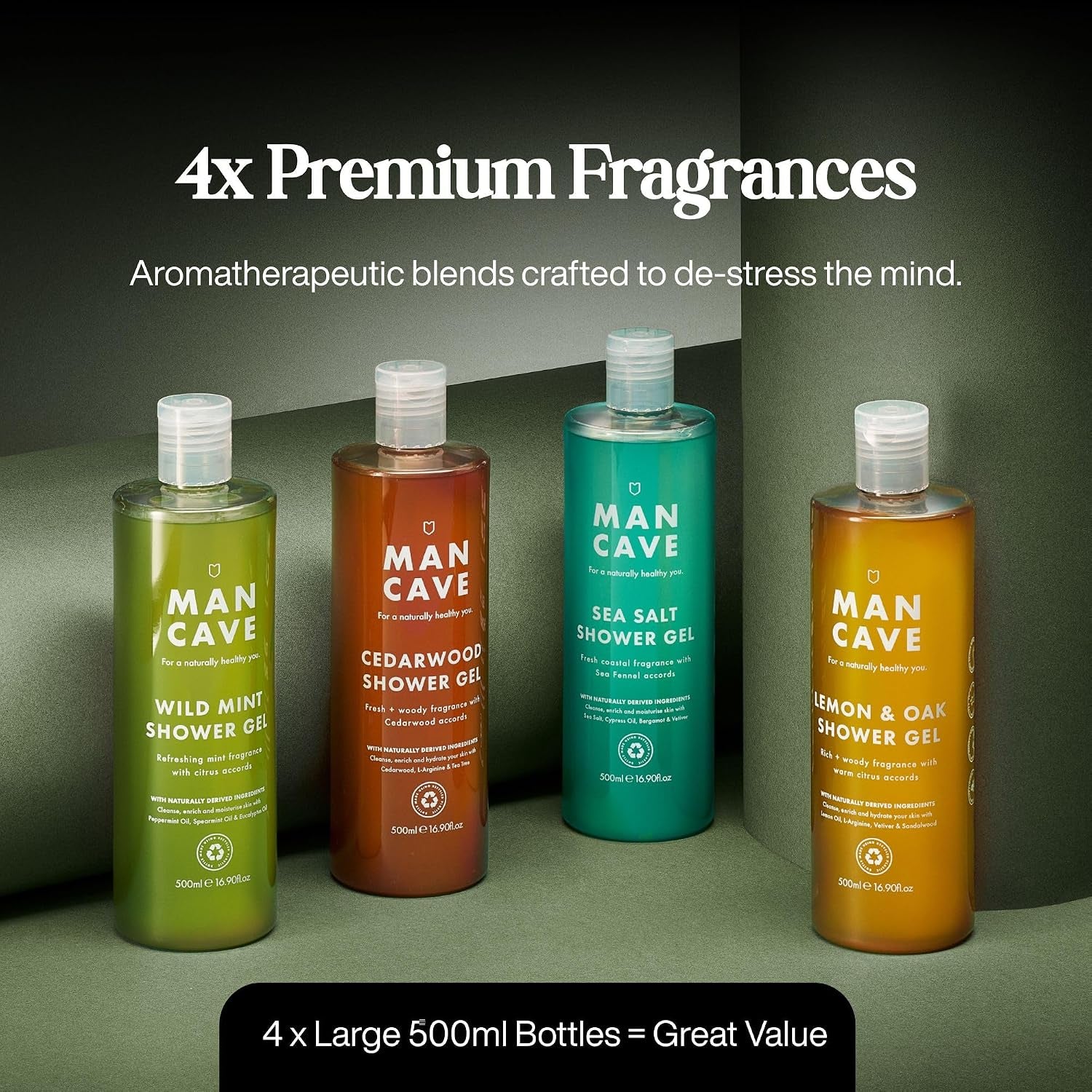 Shower Gel Gift Set 4X500Ml for Men, Fragrance Gift Set