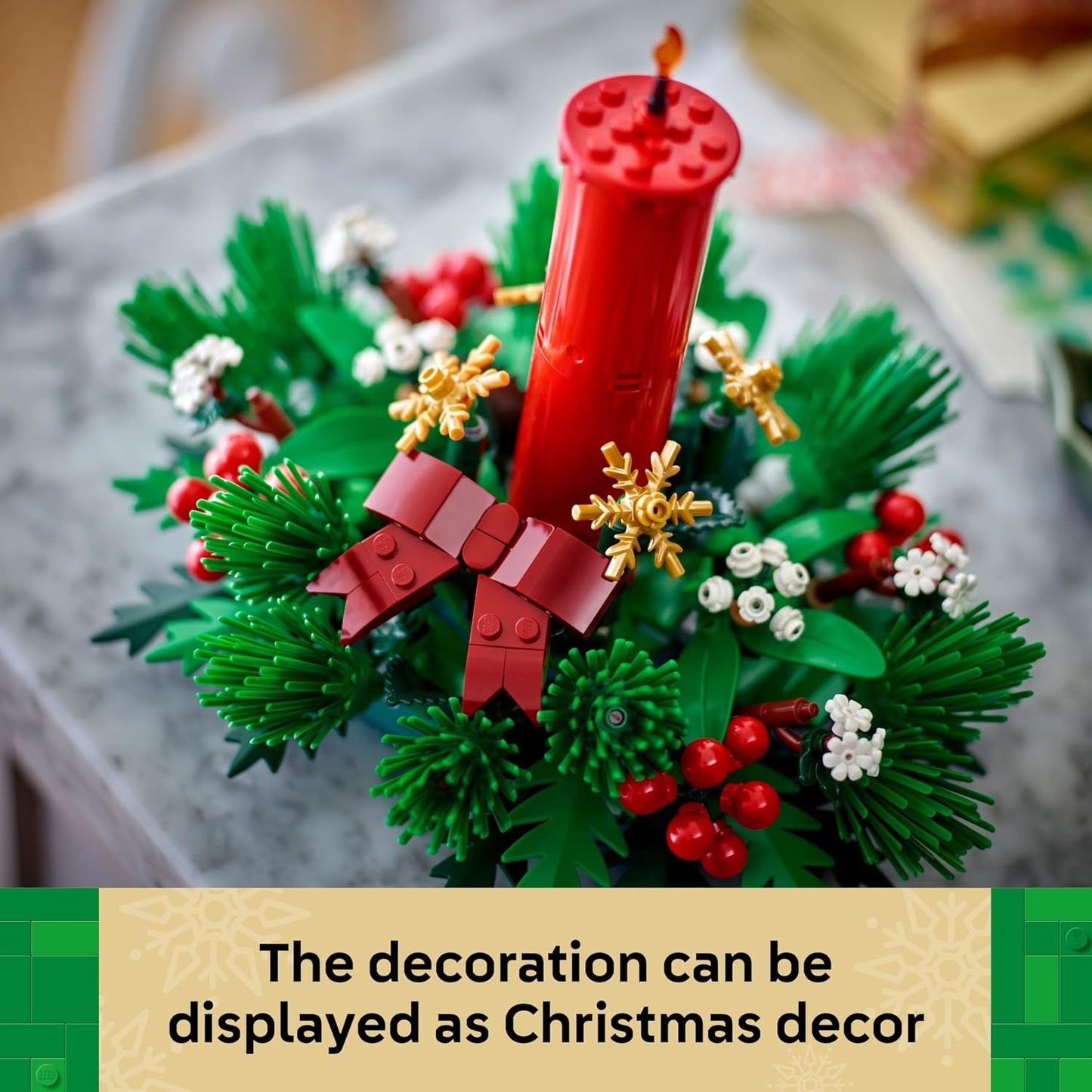 LEGO Christmas Table Decoration - Building Toy Incl. a Candle, Red Berries, Golden Stars and Foliage for Festive Decor - Fun Family Activity - Gift for 12+ Year Old Girls, Boys & Teens - 40743 | Includes Candle, Red Berries, Golden Stars and Foliage, for 15+ Year Old Girls, Boys & Teens