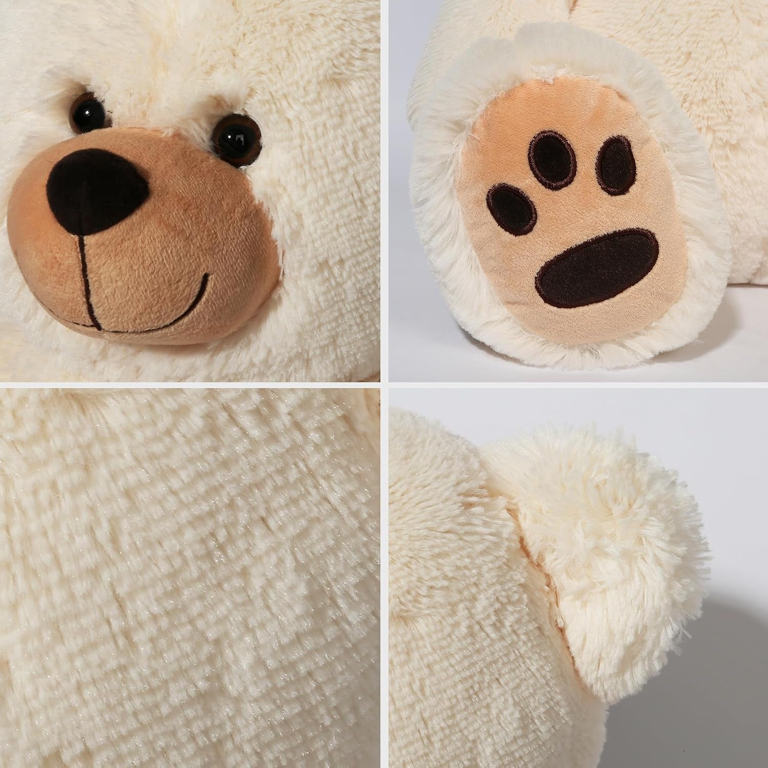 Teddy Bear Stuffed Animals, 20 Inch Soft Plush Toy, Beige | Cute Footprint Plushie for Easter and Birthday Gifts, Soft Huggable Toy for Toddlers Cuddling, Snuggling & Bedtime.