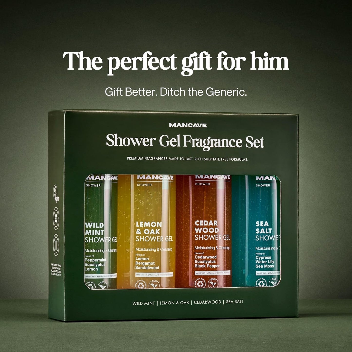 Shower Gel Gift Set 4X500Ml for Men, Fragrance Gift Set