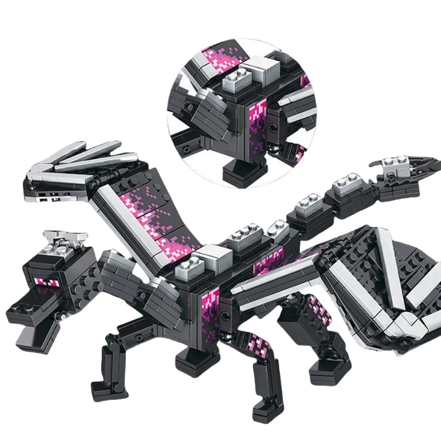 246Pcs Black Pixel Dragon Movie Model Building Blocks, Halloween Gifts, Christmas Gifts, Birthday Gifts