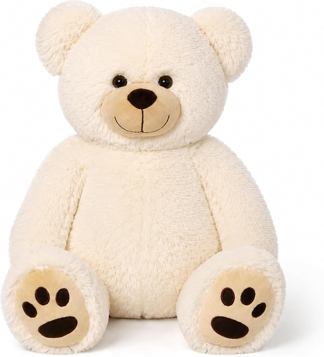 Teddy Bear Stuffed Animals, 20 Inch Soft Plush Toy, Beige | Cute Footprint Plushie for Easter and Birthday Gifts, Soft Huggable Toy for Toddlers Cuddling, Snuggling & Bedtime.