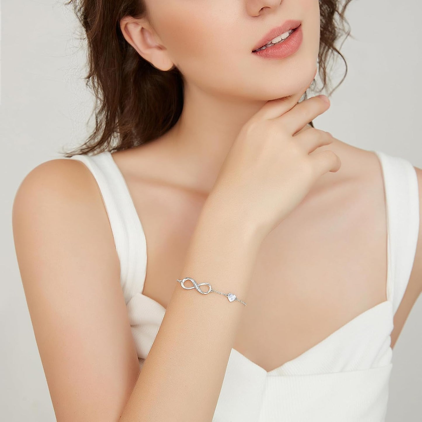 925 Sterling Silver Infinity Birthstone Bracelet Jewelry Gift for Women | Hypoallergenic,Non Tarnish,Heart Cz,Nickel-Free & Lead-Free,Anniversary Christmas Birthday Idea Gifts for Wife Girlfriend Her