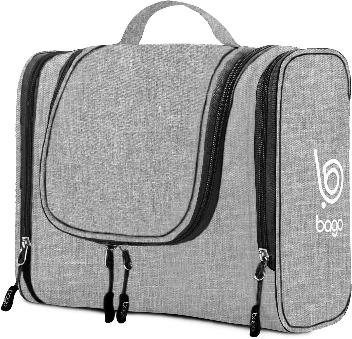Travel Hanging Toiletry Wash Bag Makeup Cosmetic Organizer - Large Waterproof Hanging Toiletry Bags for Women and Men - Travel Essentials Accessories Hanging Wash Bag (Snowgray)