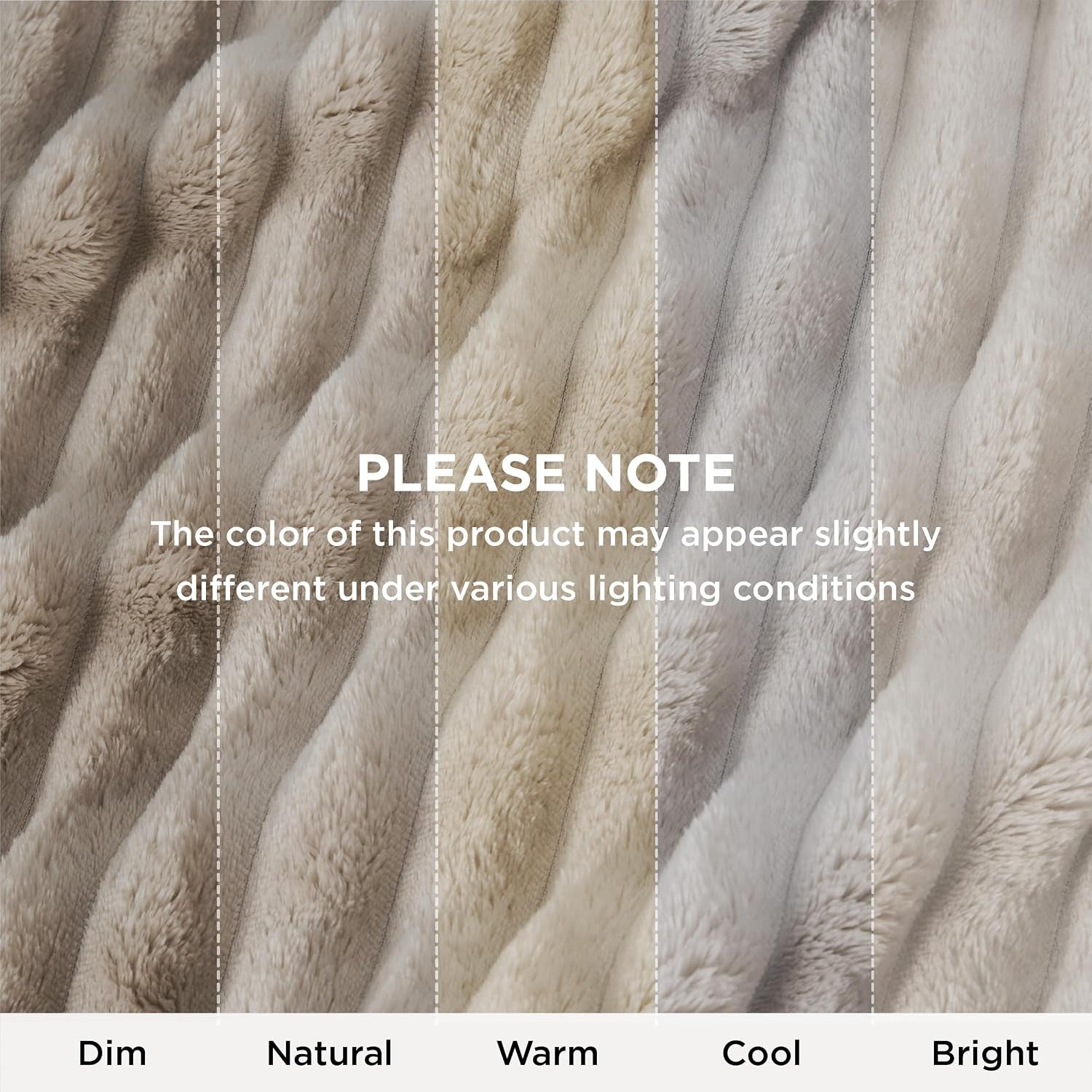 Fleece Throw Blanket for Bed - Fluffy Throw, Beige, 220X240 Cm | Striped Soft Cute and Cosy, Lightweight Warmth, Perfect for Room Decor, Travel, Camping, Gifts for Women and Girls