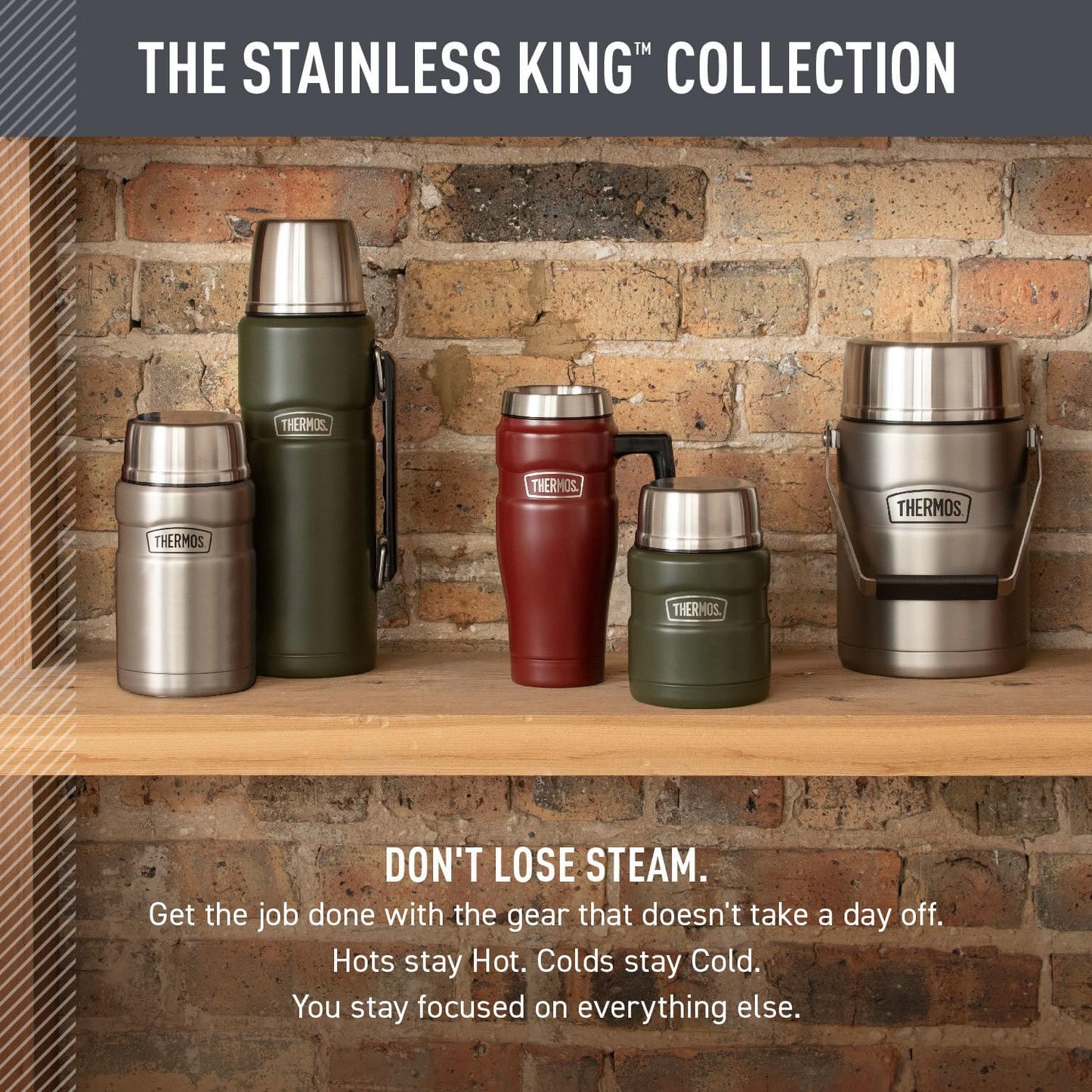 SK3020MR4 Vacuum-Insulated Food Jar with Spoon, 24 Ounce, Matte Red