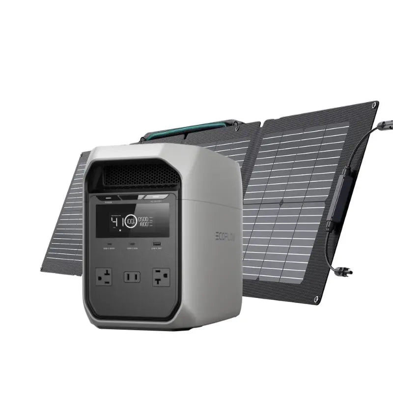 ECOFLOW DELTA 3 Classic Portable Power Station with 160 or 220W Solar Panel, Solar Charging, Lifepo4 Battery, 1800W AC/100W USB-C Output