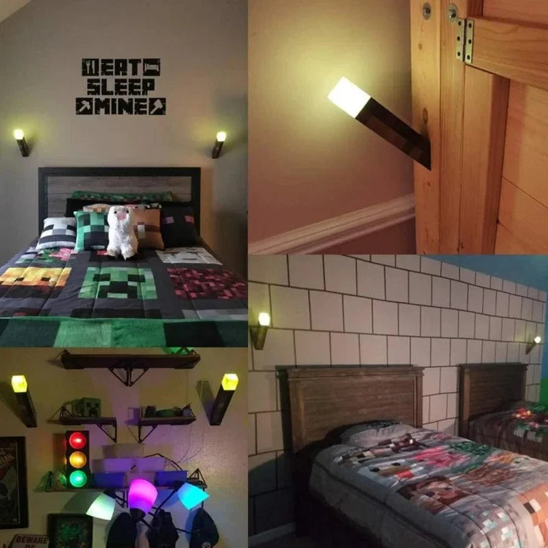 Minecraft Lamp | Pixel Fakkel Met Warm LED Licht
