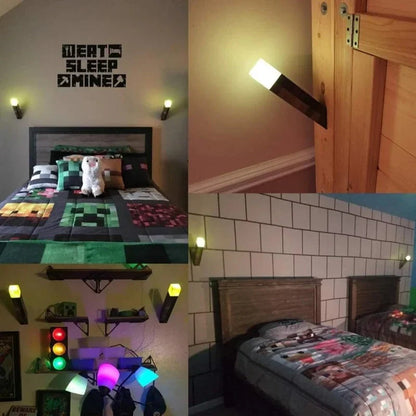 Minecraft Lamp | Pixel Fakkel Met Warm LED Licht