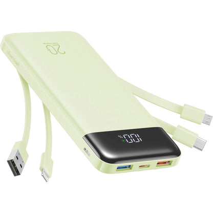 Charmast 20,000Mah Ultra-Slim Power Bank & Portable Charger – 20W Fast Charging with Built-In Cables for Smartphones, Tablets & USB-C Devices – Travel-Friendly Rechargeable Battery Pack, Black Compact Digital Gadget，Travel Essentials #Tiktokshopsummersale