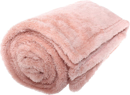 Soft Fluffy Fleece Blanket for Cats & Dogs | Warm Pet Throw | Machine Washable | Bed Blanket and Travel | Protects Furniture | Pink, Small 60 X 80Cm