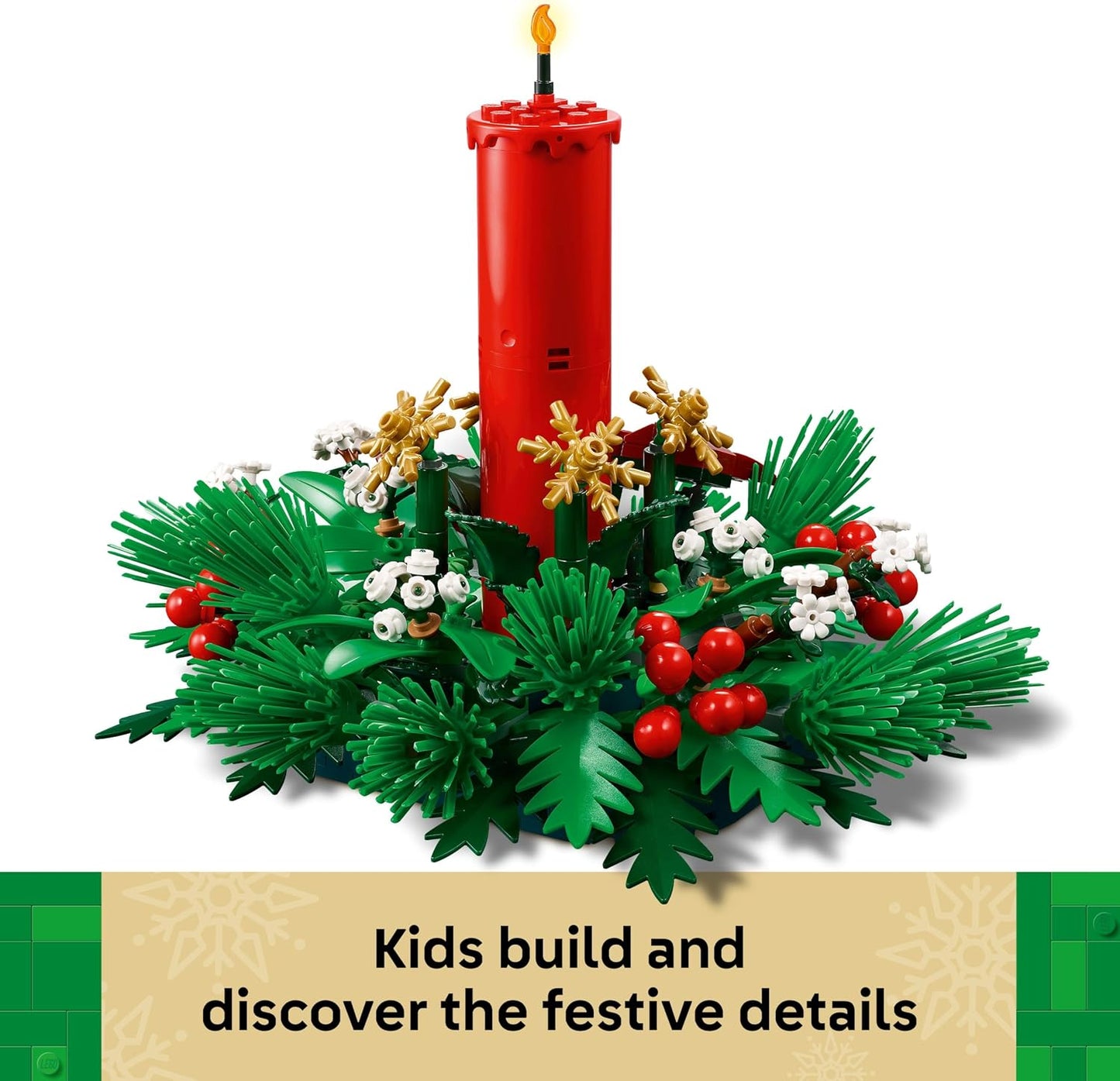 LEGO Christmas Table Decoration - Building Toy Incl. a Candle, Red Berries, Golden Stars and Foliage for Festive Decor - Fun Family Activity - Gift for 12+ Year Old Girls, Boys & Teens - 40743 | Includes Candle, Red Berries, Golden Stars and Foliage, for 15+ Year Old Girls, Boys & Teens