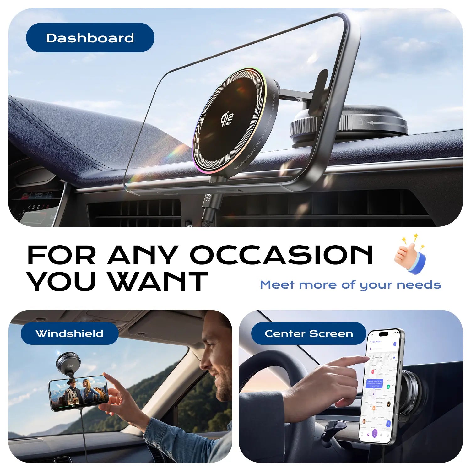 Qi2.2 25W Magsafe Car Mount Charger, Magsafe Car Charger, Suction Wireless Charger,Air Vent/Dashboard Magnetic Wireless Phone Holder Mount for Iphone 17/16/15/14/13/12, Galaxy S25, Pixel 10, Fast Charging