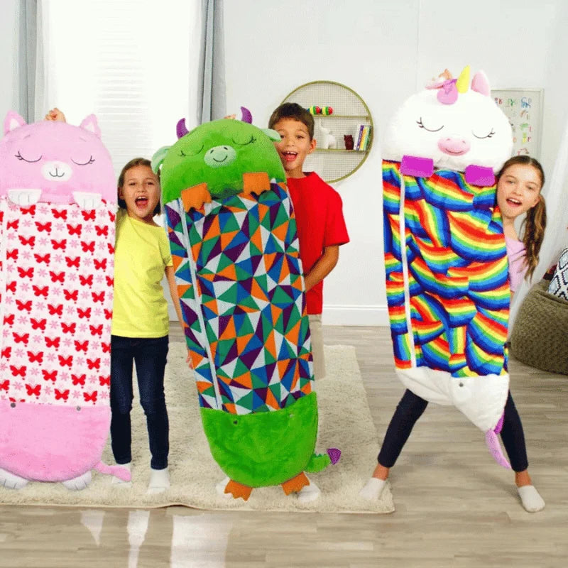 Kinder Slaapzak Met Knuffel - Knuffelkussen 2-In-1 - 3 Tot 8 Jaar
