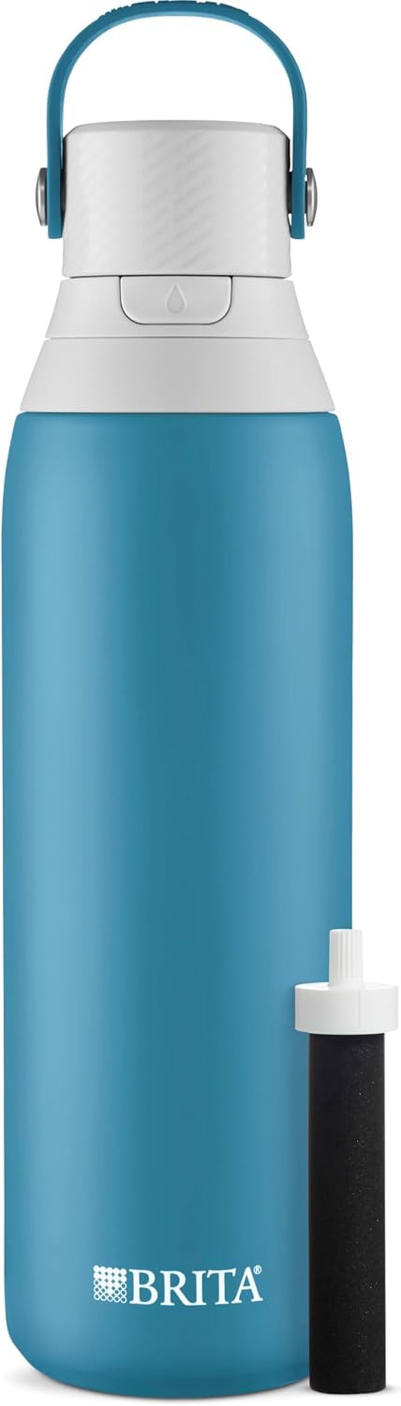 Stainless Steel Water Filter Bottle, 20 Ounce, Blue Jay, 1 Count