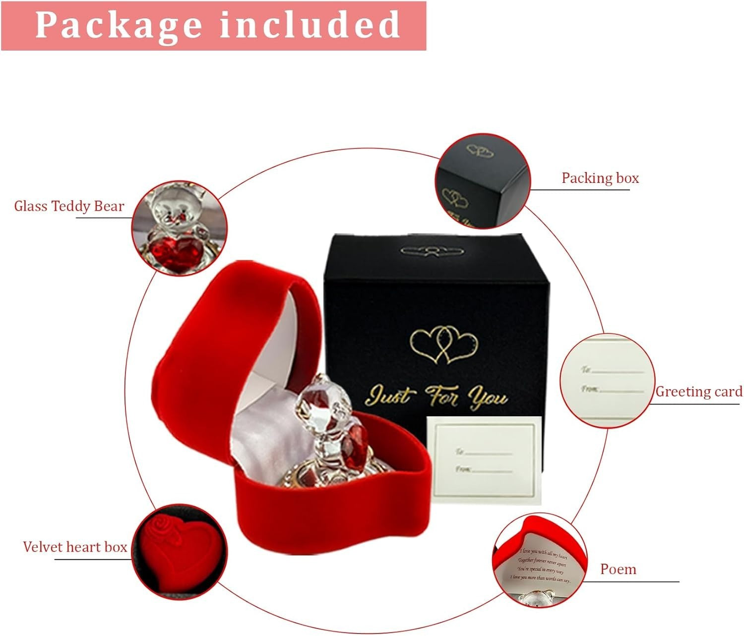 Christmas Gift Red Heart for Him Her Husband Wife GF BF Xmas Valentines Day