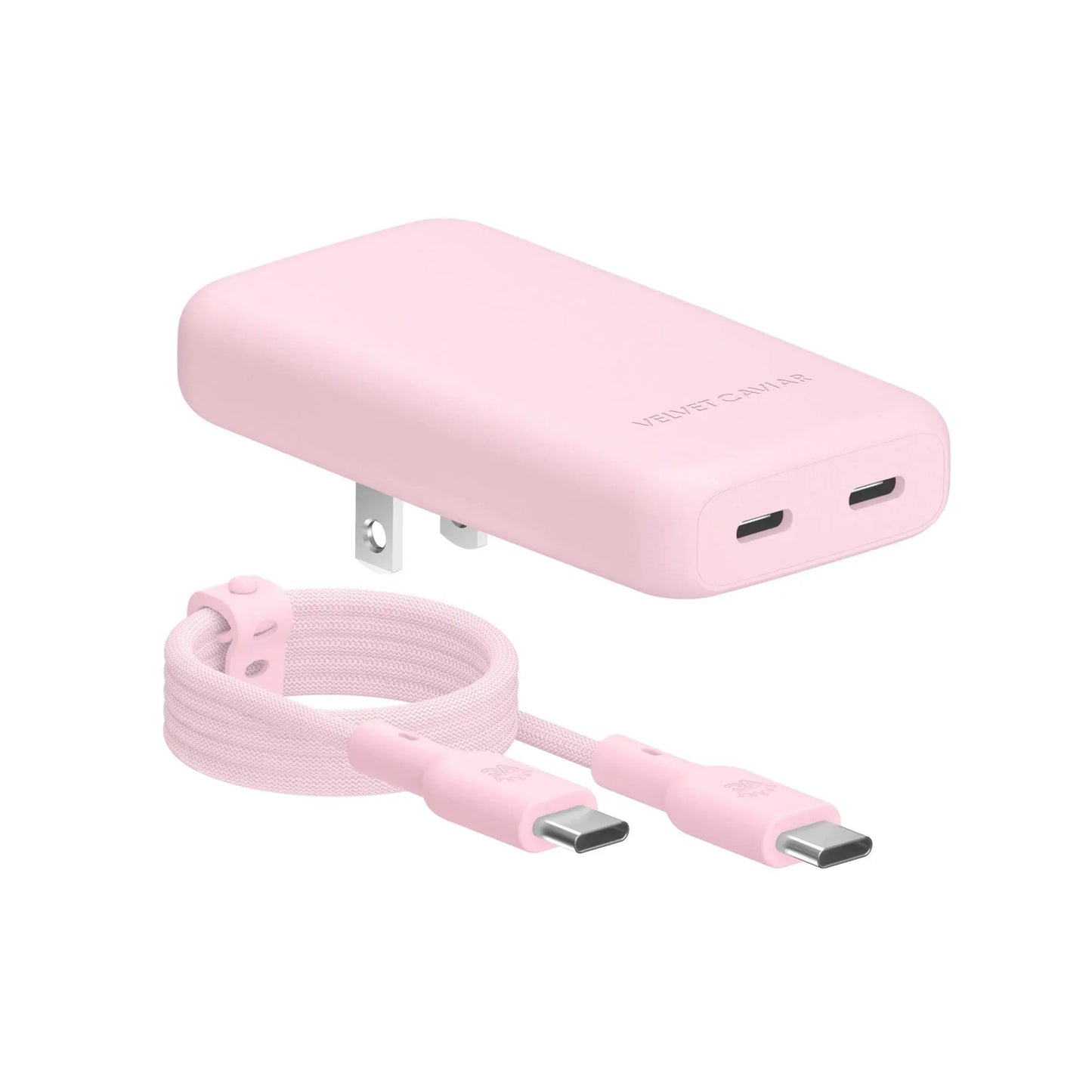 Strawberry Milk Fast Charging Set, Dual Port Wall Adapter + 6Ft USB-C Cable
