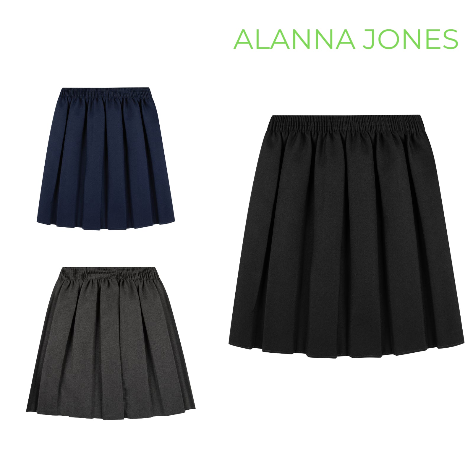 School Uniform Skirt Girls Back to School UK Box Pleated round Elasticated Waist