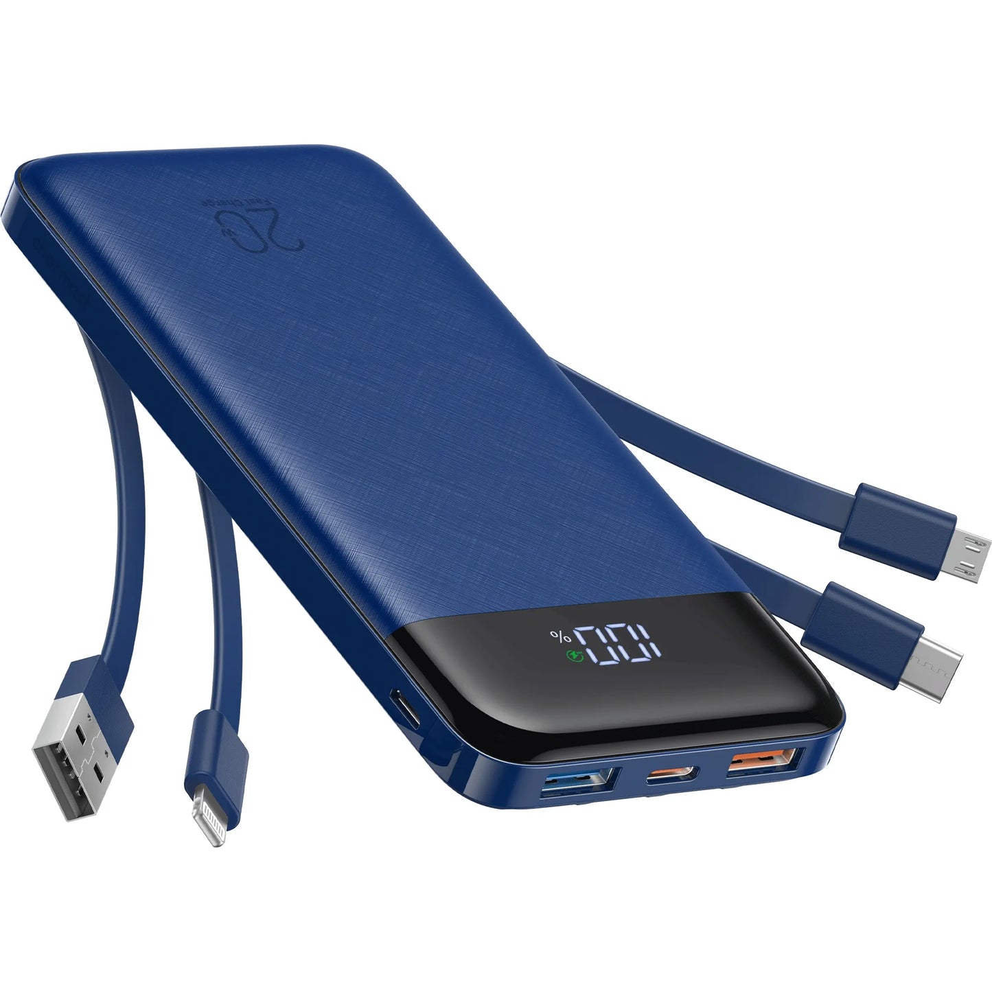Charmast 20,000Mah Ultra-Slim Power Bank & Portable Charger – 20W Fast Charging with Built-In Cables for Smartphones, Tablets & USB-C Devices – Travel-Friendly Rechargeable Battery Pack, Black Compact Digital Gadget，Travel Essentials #Tiktokshopsummersale