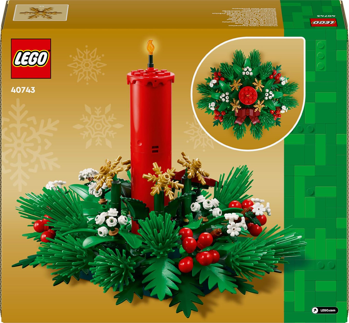 LEGO Christmas Table Decoration - Building Toy Incl. a Candle, Red Berries, Golden Stars and Foliage for Festive Decor - Fun Family Activity - Gift for 12+ Year Old Girls, Boys & Teens - 40743 | Includes Candle, Red Berries, Golden Stars and Foliage, for 15+ Year Old Girls, Boys & Teens
