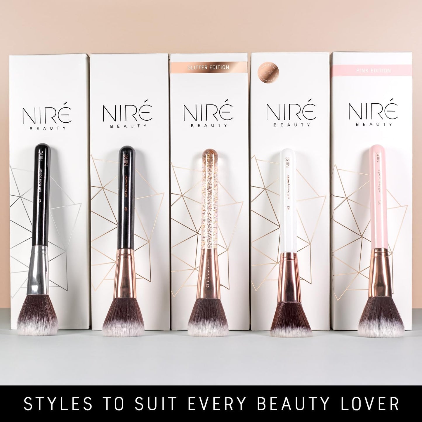 Beauty Professional Makeup Brush Set, Vegan, 15Pc, Black Rose Gold | Kabuki, Blusher, Foundation, Powder, Contour, Eyeshadow, Brow Heads, Blending Sponge, Brush Cleaner, Beginner Guide, Gift Box