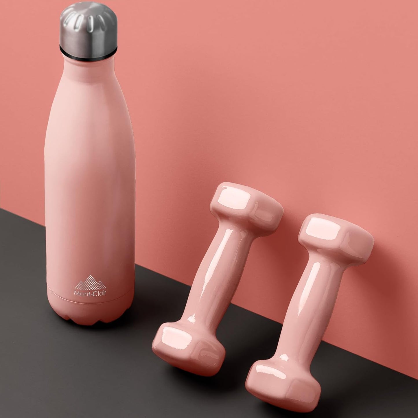 Stainless Steel Water Bottle, Vacuum Insulated - BPA Free, 12H Hot & 24H Cold Drinks, Metal Water Bottle 500ML Leakproof, Ideal for Adult, Kids, Running - Mellow Rose