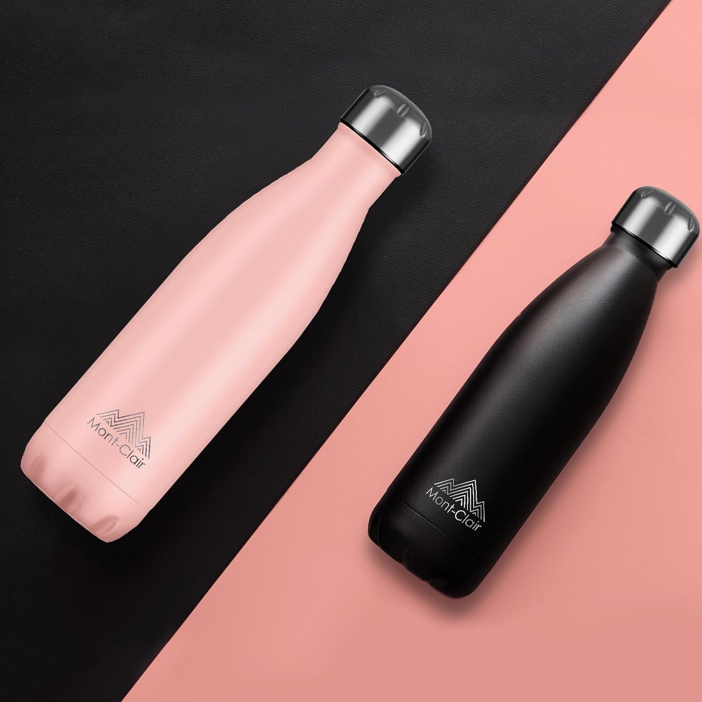 Stainless Steel Water Bottle, Vacuum Insulated - BPA Free, 12H Hot & 24H Cold Drinks, Metal Water Bottle 500ML Leakproof, Ideal for Adult, Kids, Running - Mellow Rose