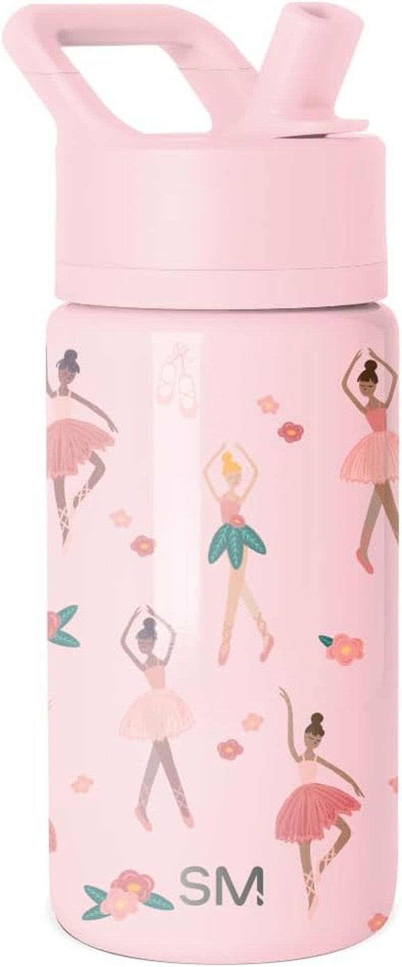 Kids Water Bottle with Straw | Insulated Stainless Steel Reusable Tumbler for Girls, Boys | Summit Collection | 415Ml | Pink Ballerina