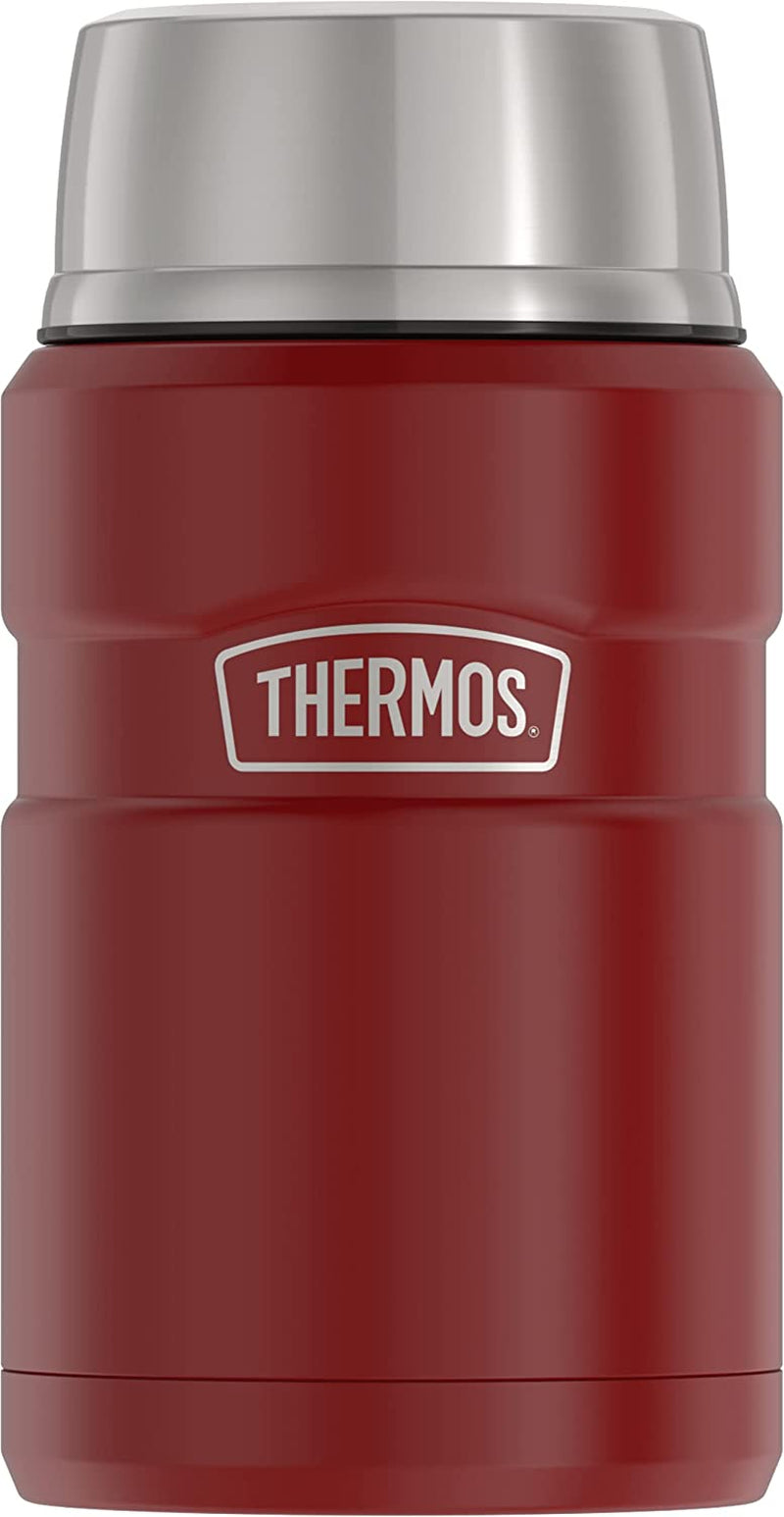 SK3020MR4 Vacuum-Insulated Food Jar with Spoon, 24 Ounce, Matte Red