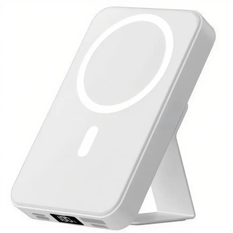 10000Mah Magnetic Wireless Power Bank with Foldable Stand, LED Battery Display, Multi-Device Charging Support, Portable Charger for Iphone 17/16/15/14/13/12 Series Tiktokshopbacktoschool