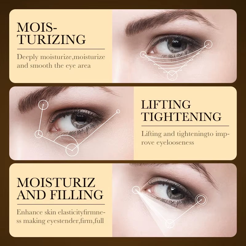 24K Gold Hyaluronic Acid Eye Cream anti Dark Circles Eye Bags Firming Moisturizing Eyes Skin Care Prodcuts