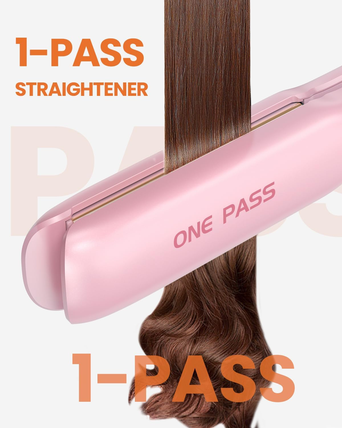 Hair Straighteners, Ionic Titanium Plate for Smooth Shiny Results, 20S Fast Heat up Flat Iron, Clear LCD Display, 2 in 1 Straightener and Curler Styling Tool for Straighten Hair | Fast Heating Titanium Flat Iron with Negative Ions, 3D Floating Plates for Smooth Styling, 11 Adjustable Temps (Pink)