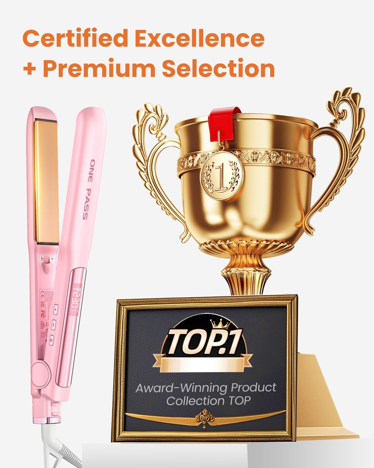 Hair Straighteners, Ionic Titanium Plate for Smooth Shiny Results, 20S Fast Heat up Flat Iron, Clear LCD Display, 2 in 1 Straightener and Curler Styling Tool for Straighten Hair | Fast Heating Titanium Flat Iron with Negative Ions, 3D Floating Plates for Smooth Styling, 11 Adjustable Temps (Pink)