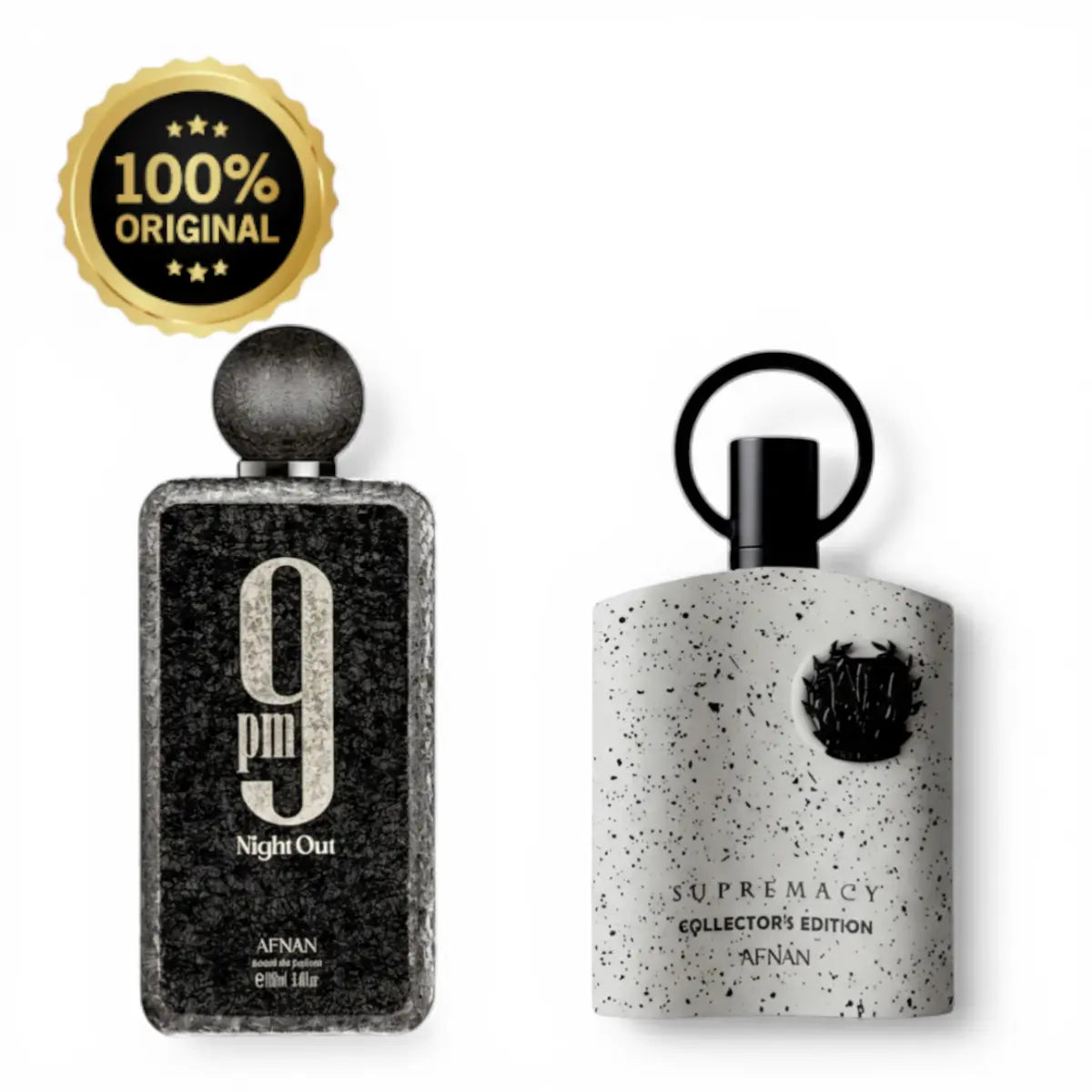 (Combo) Afnan 9 PM Night Out Unisex Extrait De Parfum 100Ml (3.4 Oz) & Afnan Supremacy Collector'S Edition Eau De Parfum Spray for Men 3.4 Oz - Bold, Fruity, Intense, Citrus Woody Musk Amber Vanilla Fragrances | Long-Lasting Nighttime 9PM, Blackcurrant Me