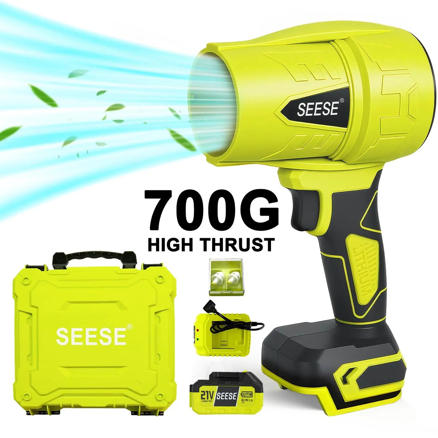SEESE Turbo Jet Blower,Leaf Blower, Violent Turbo Fan, Pure Copper Motor,Car Drying after Wash, Handheld Snow Blower,Cordless Turbo Power Air Duster,Home Improve,Garden Mainte Holiday Gifts