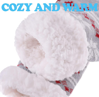 Fuzzy Slipper Socks for Women with Grips Cozy Soft Winter Non Slip Warm Socks