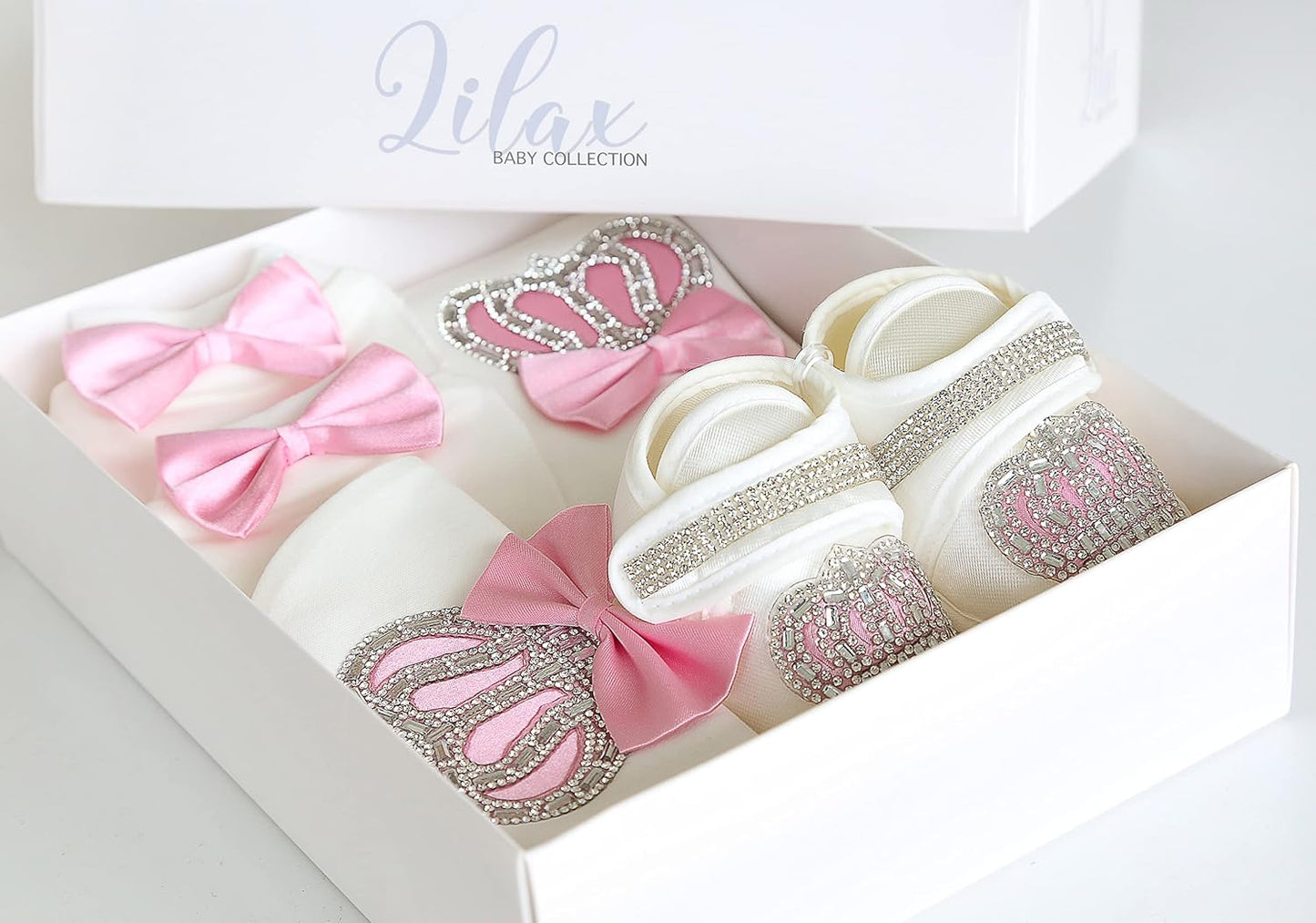 Baby Girl Newborn Jewels Layette 4 Piece Gift Set
