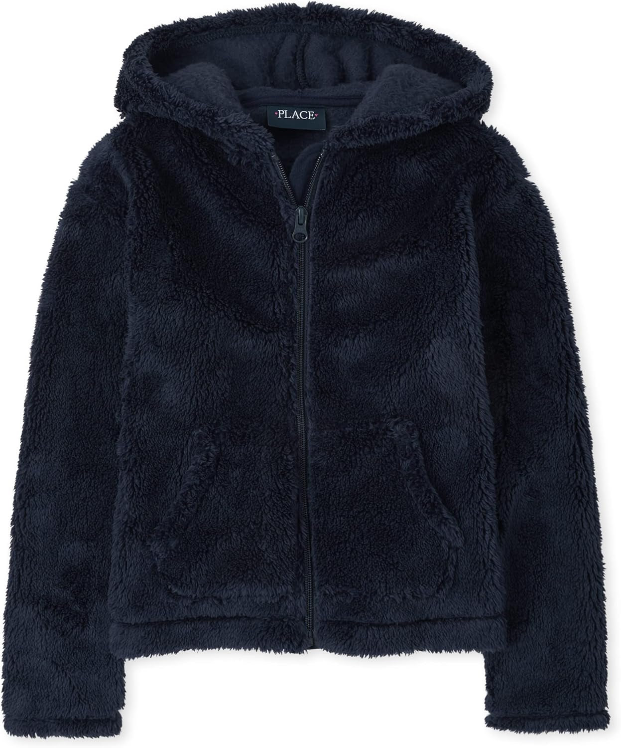 Girl'S Long Sleeve Sherpa Zip-Up Hoodie Jacket