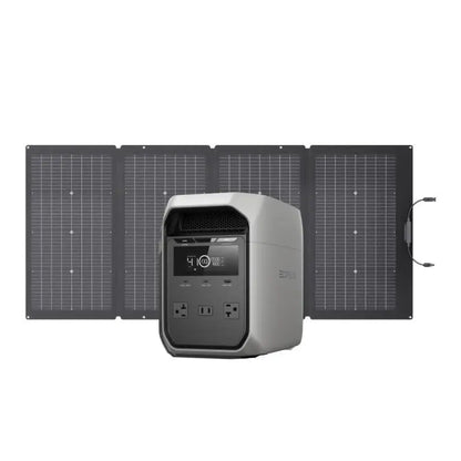 ECOFLOW DELTA 3 Classic Portable Power Station with 160 or 220W Solar Panel, Solar Charging, Lifepo4 Battery, 1800W AC/100W USB-C Output