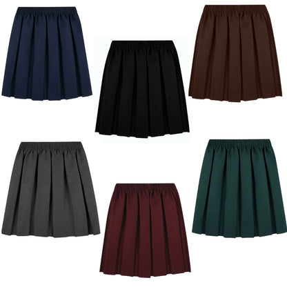 School Uniform Skirt Girls Back to School UK Box Pleated round Elasticated Waist